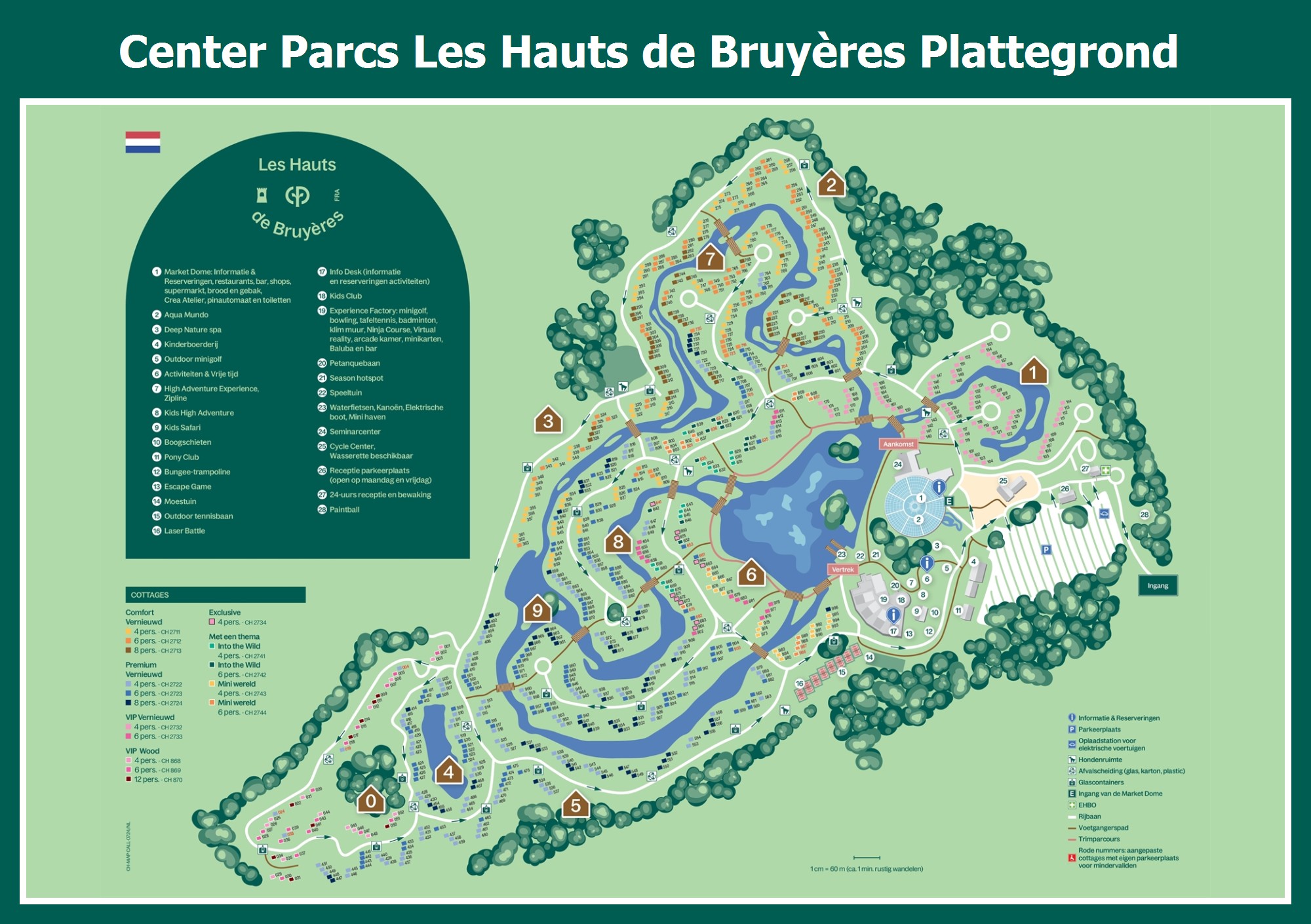Plattegrond Center Parcs Les Hauts de Bruyères