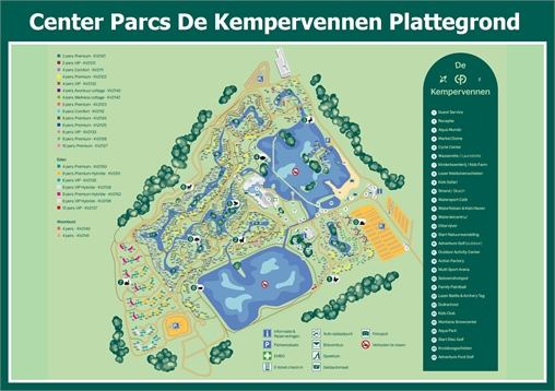 Plattegrond van Center Parcs De Kempervennen | ParkExplorer