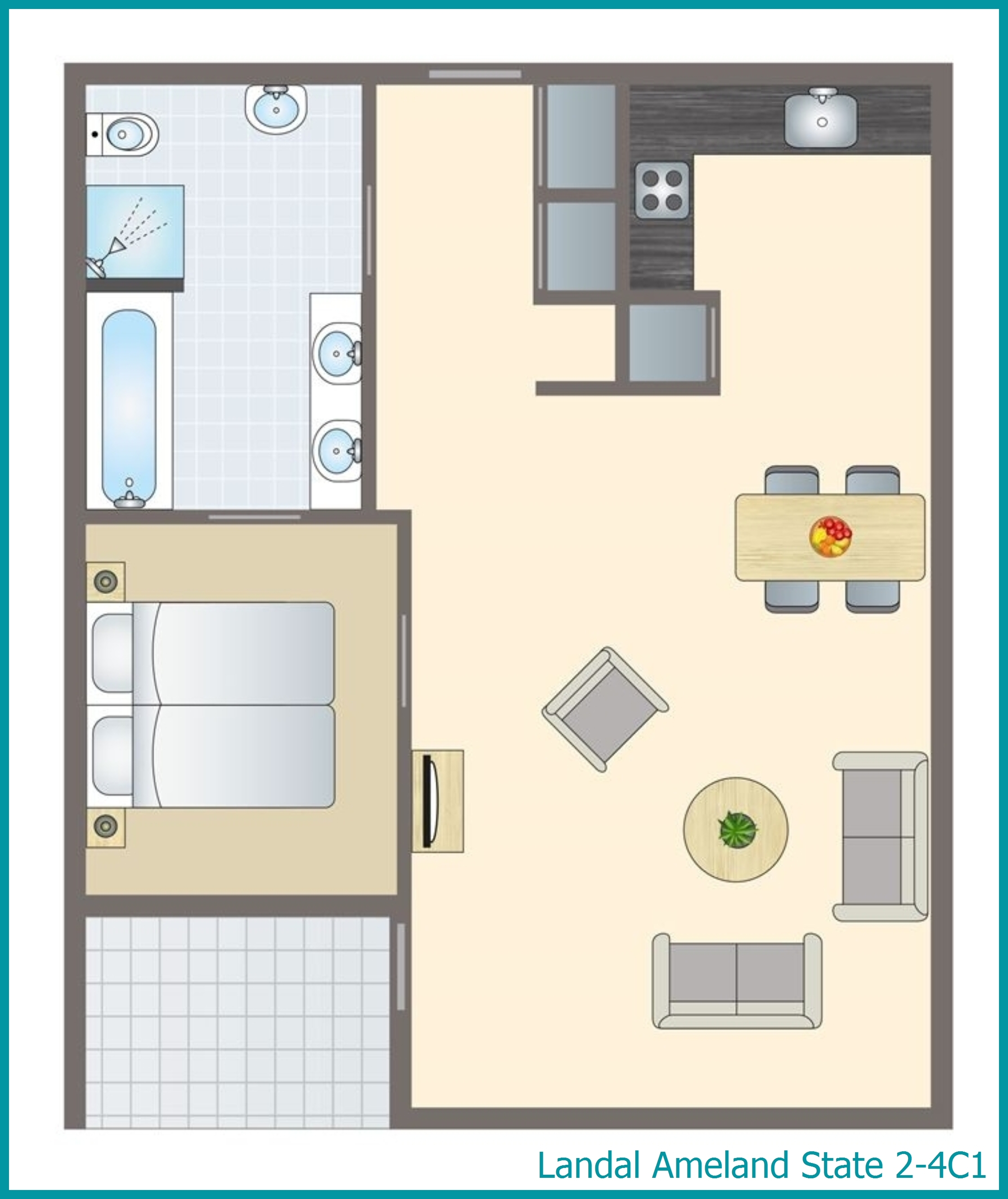 2-4-persoons appartement 2-4C1 in Ameland State