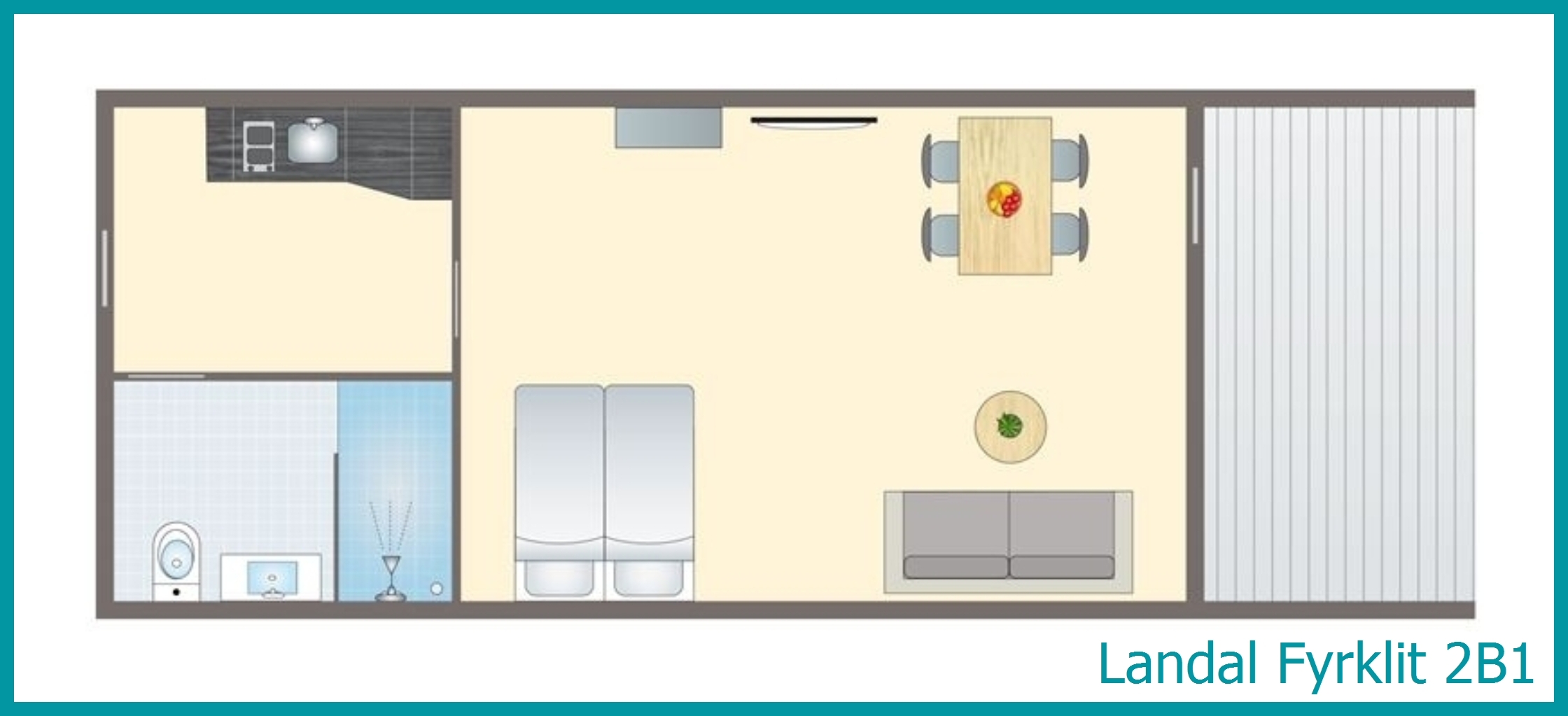 2-persoonsappartement 2B1 in Fyrklit