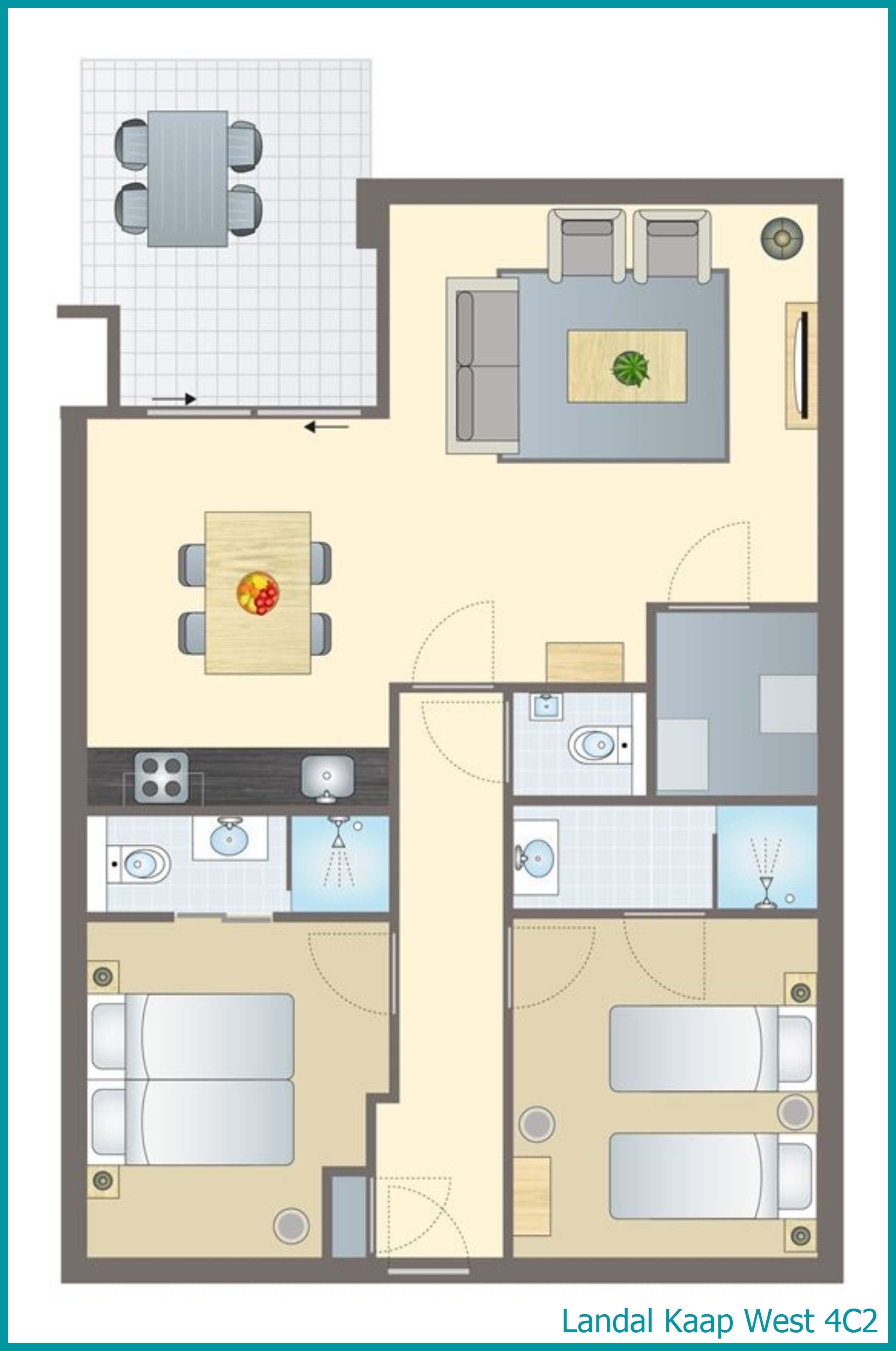 4-persoons appartement 4C2 in Kaap West