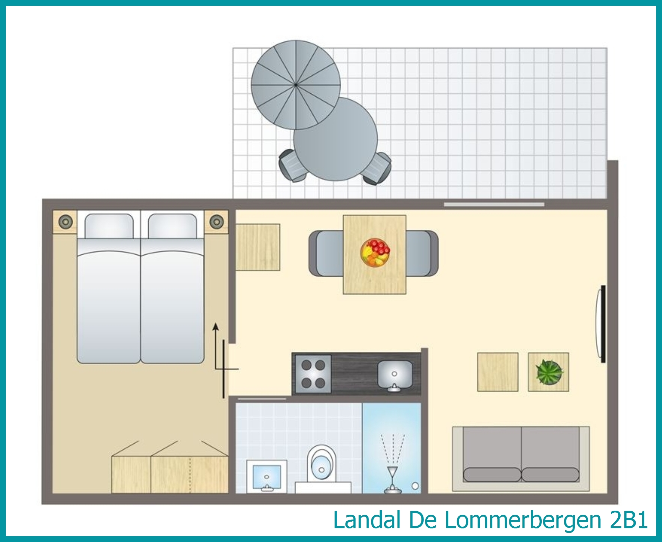 2-persoons bungalow 2B1 in De Lommerbergen