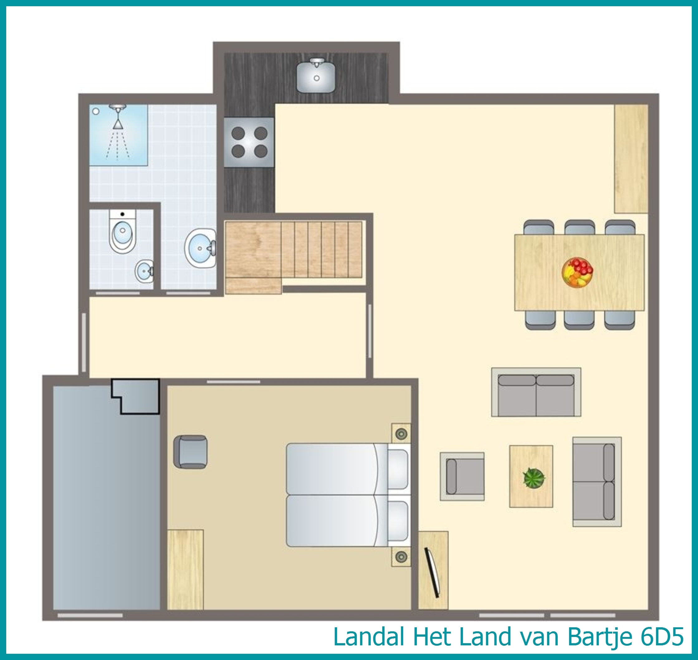 6-persoons bungalow 6D5 in Het Land van Bartje