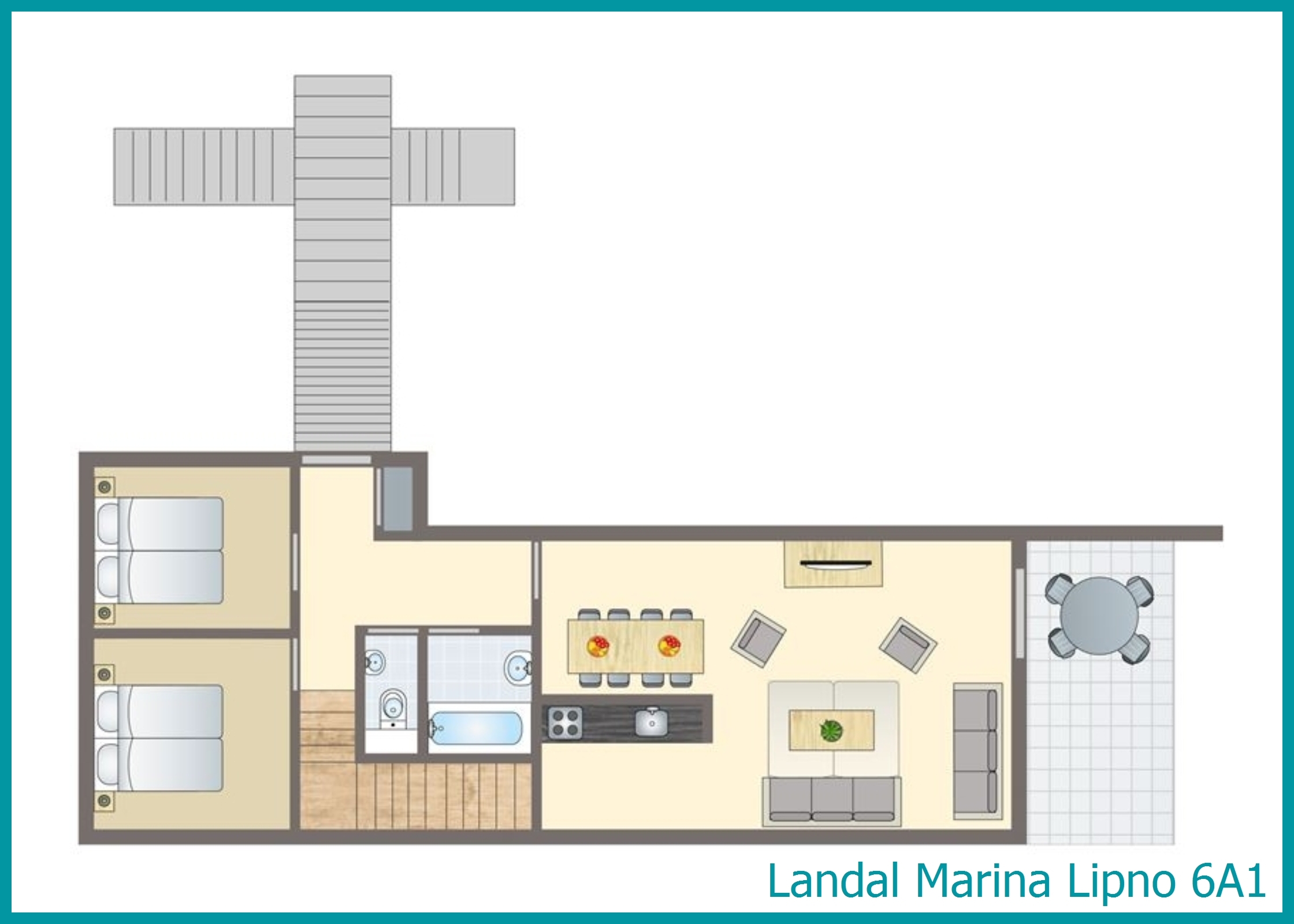 6-persoons appartement 6A1 in Marina Lipno