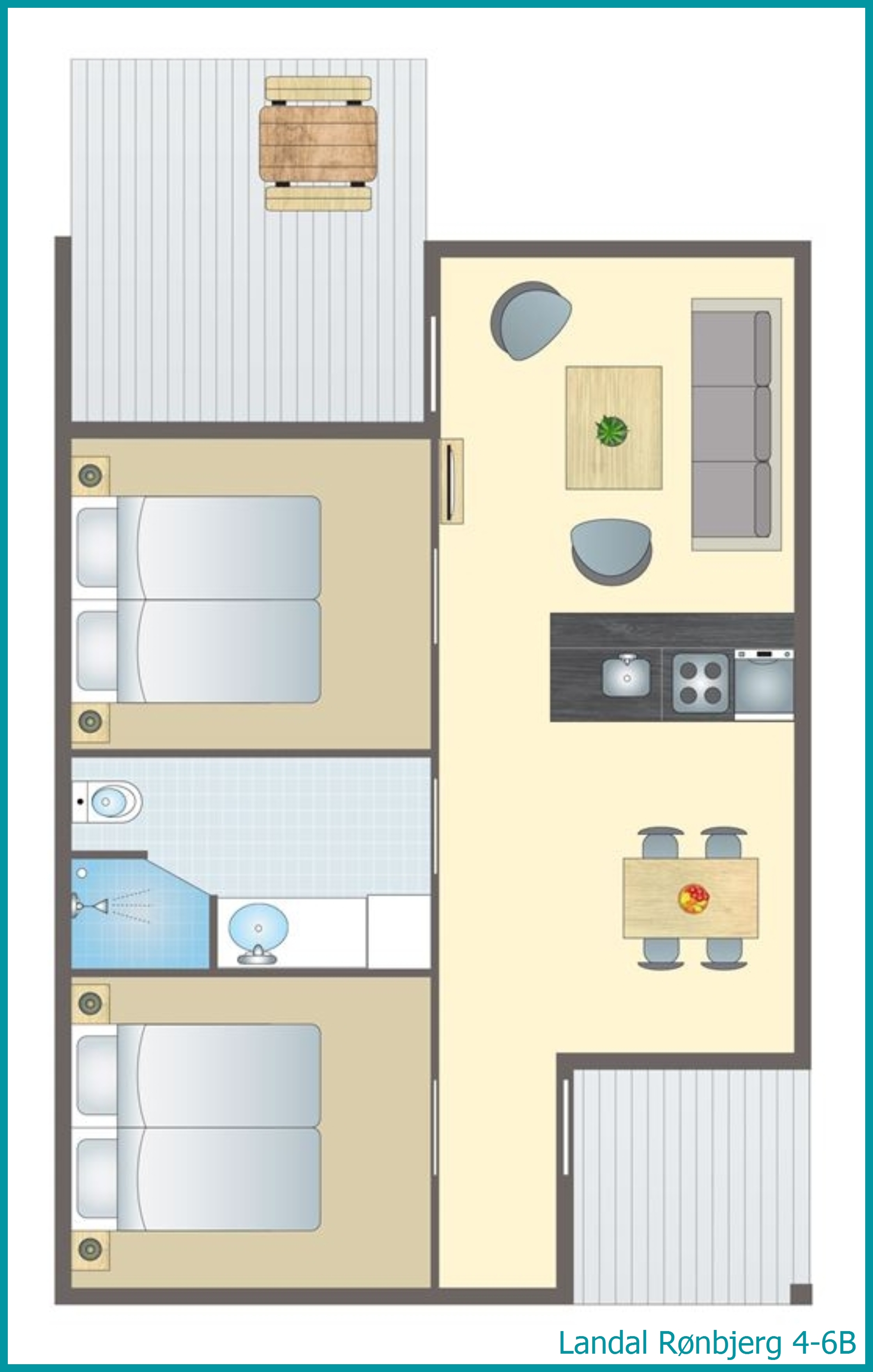 4-6-persoons bungalow 4-6B in Rønbjerg