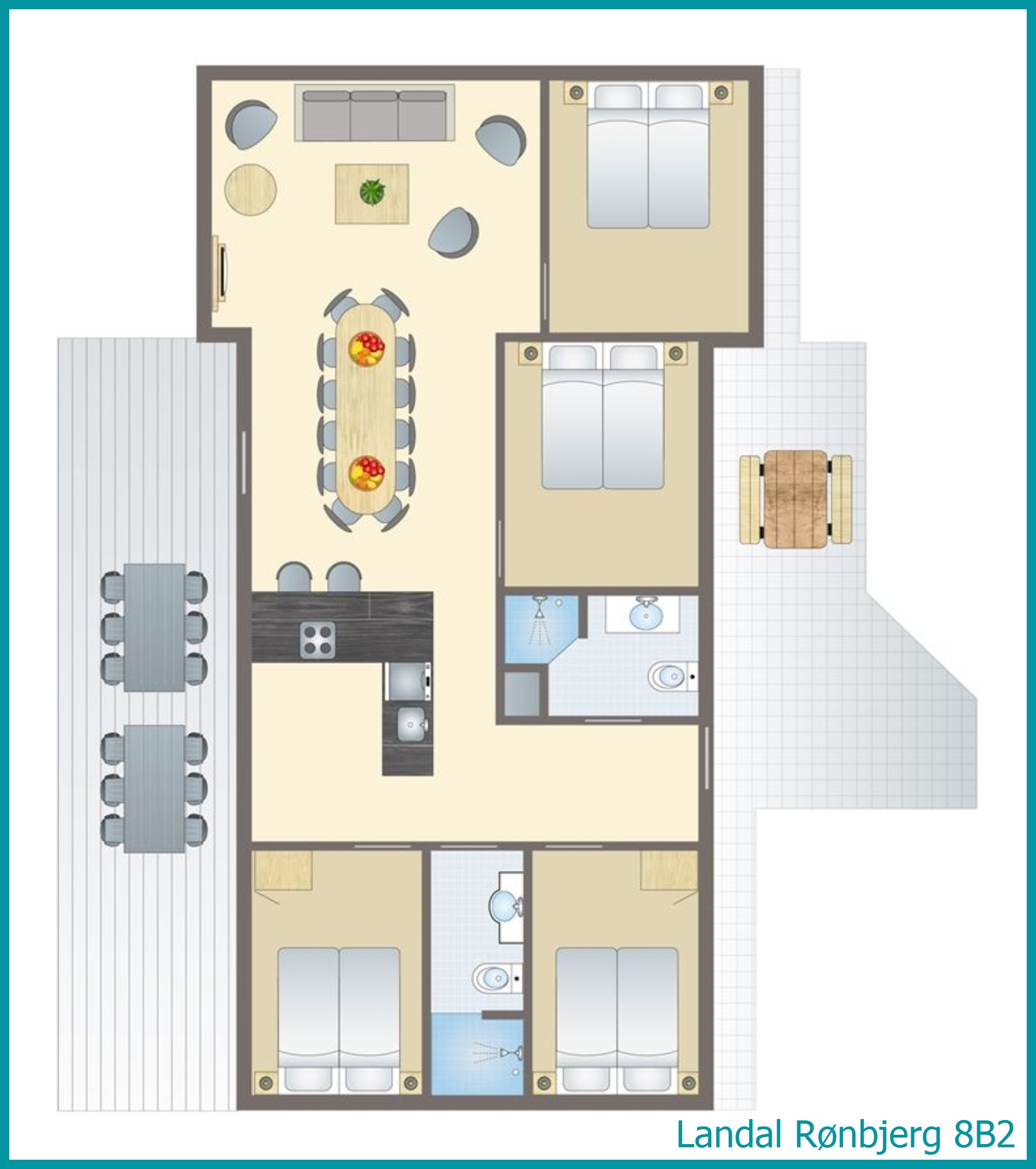 8-persoons bungalow 8B2 in Rønbjerg