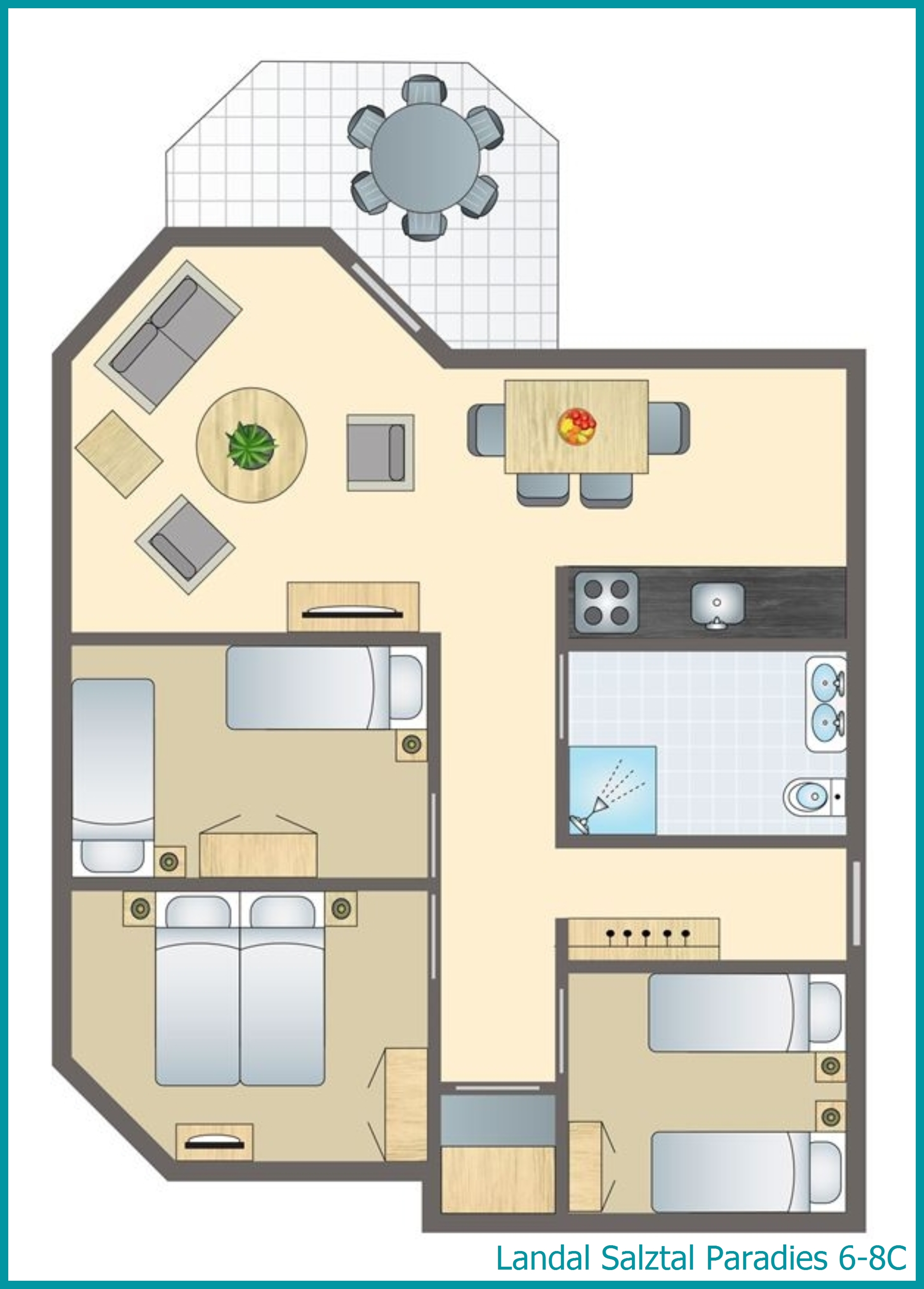 6-8-persoons woning 6-8C in Salztal Paradies