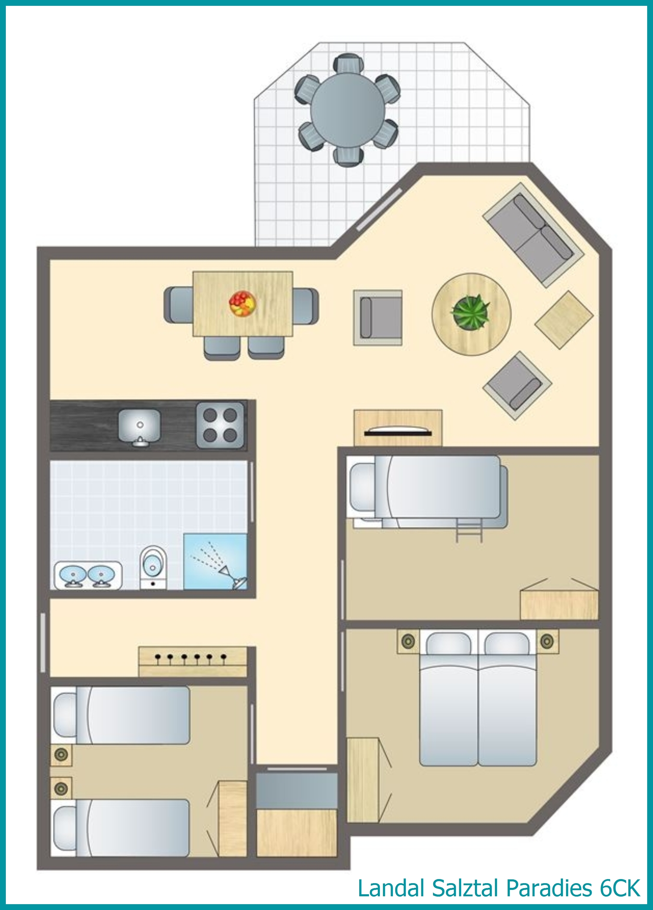 6-persoons kinderwoning 6CK in Salztal Paradies