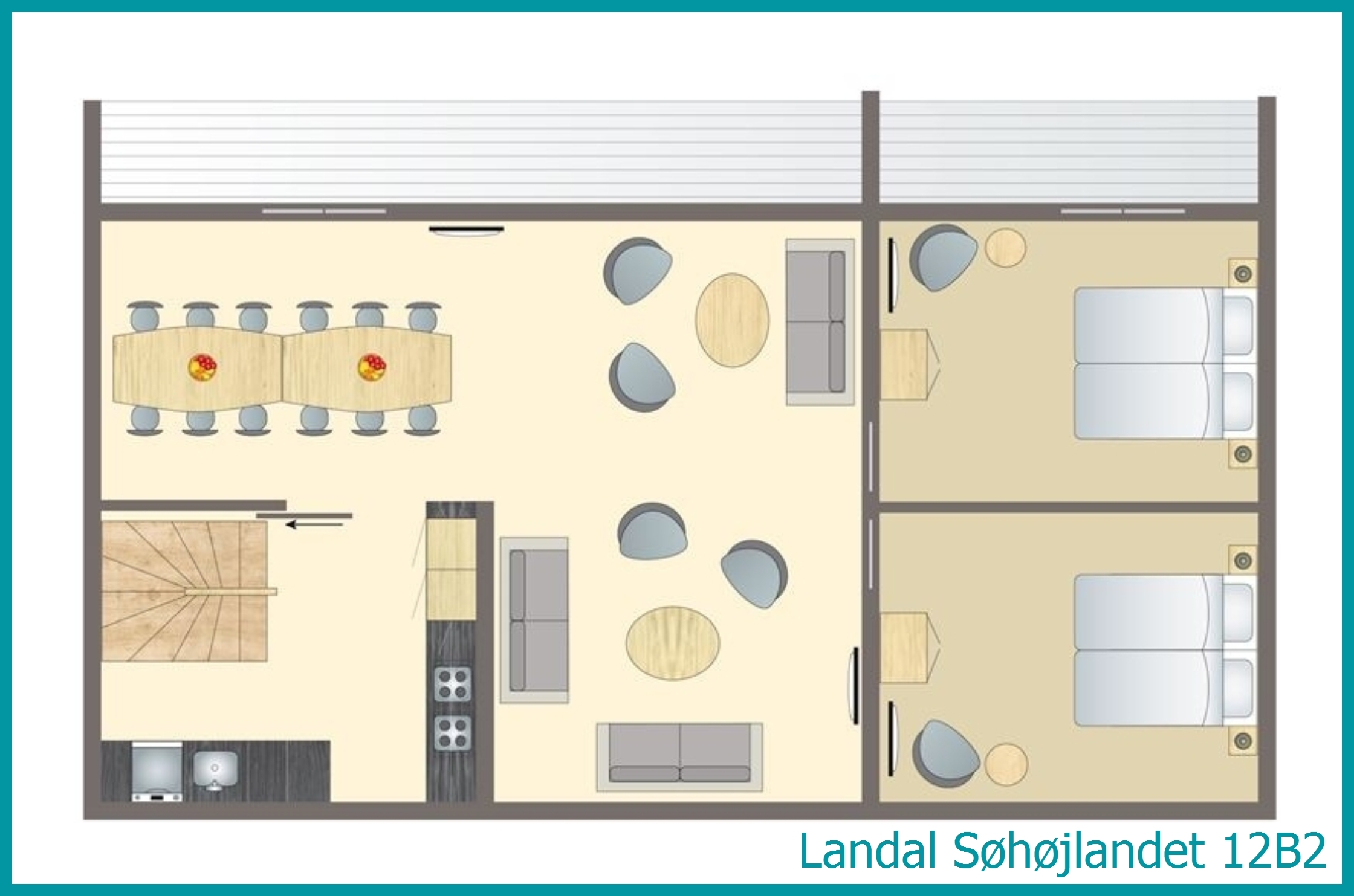 12-persoons bungalow 12B2 in Søhøjlandet