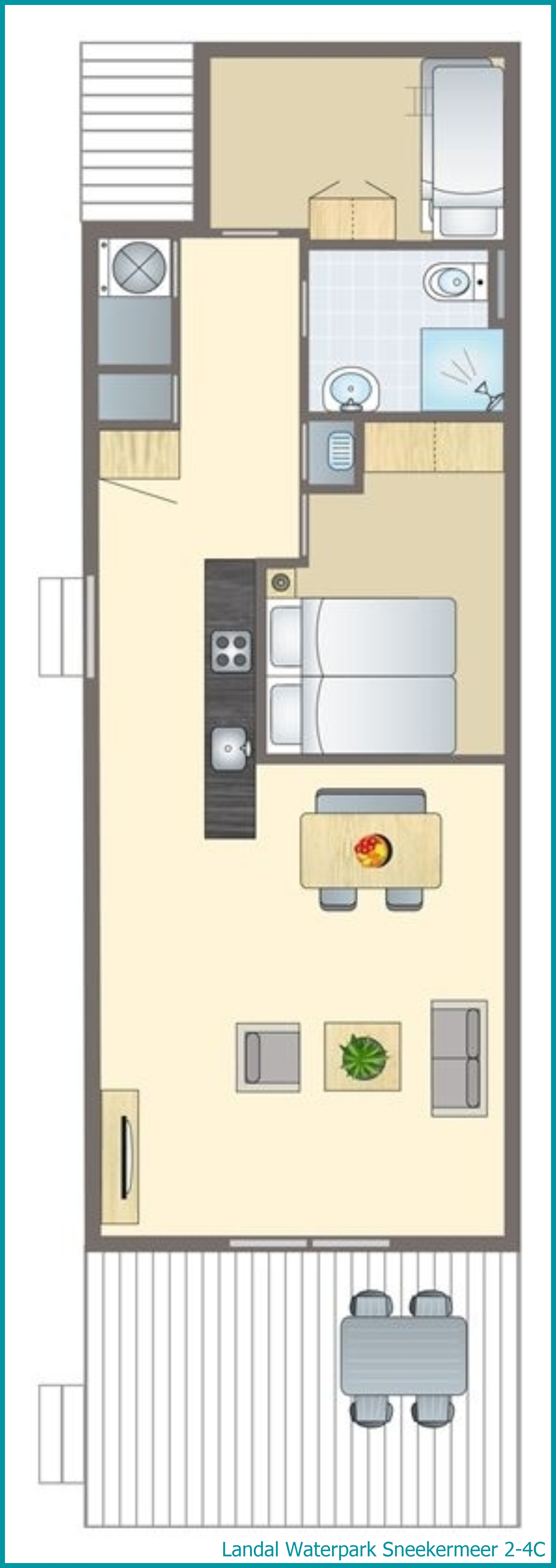 2-4-persoons chalet 2-4C in Waterpark Sneekermeer