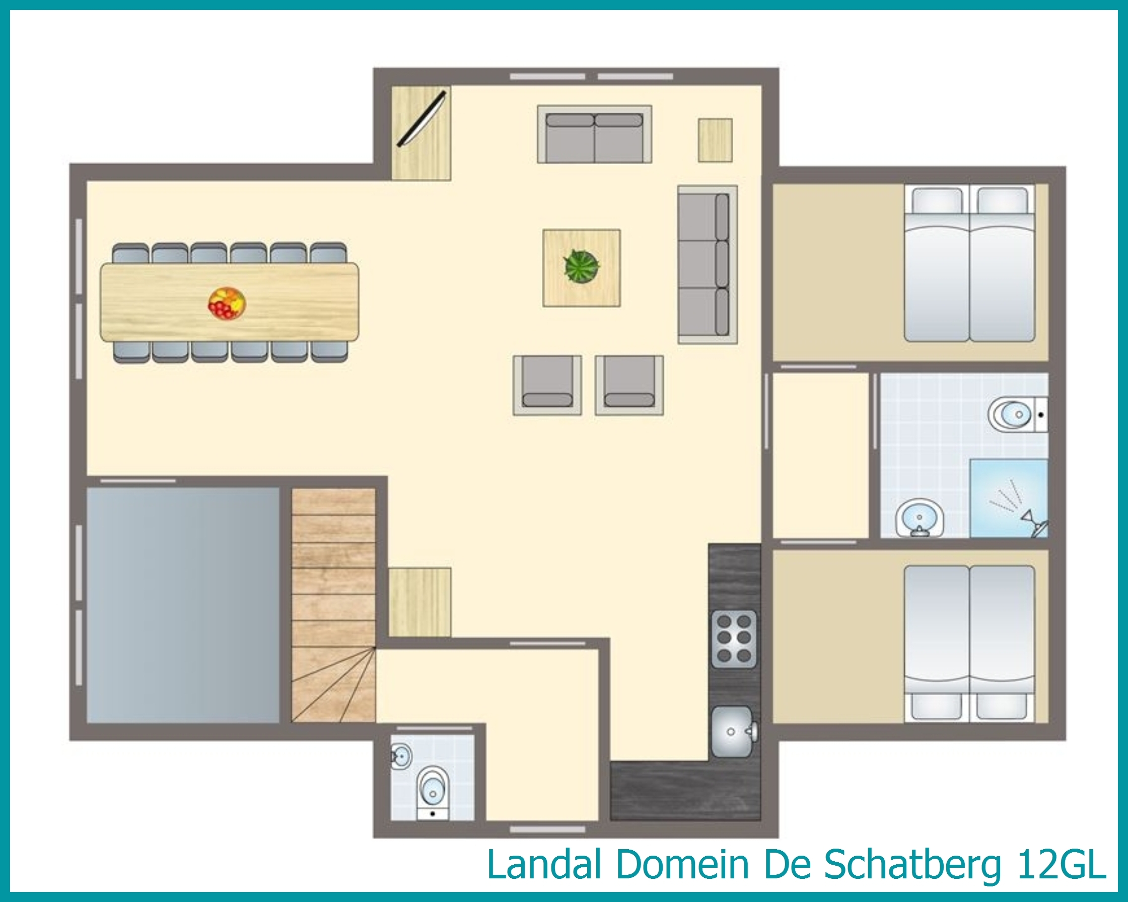 12-persoons bungalow 12GL in Domein De Schatberg