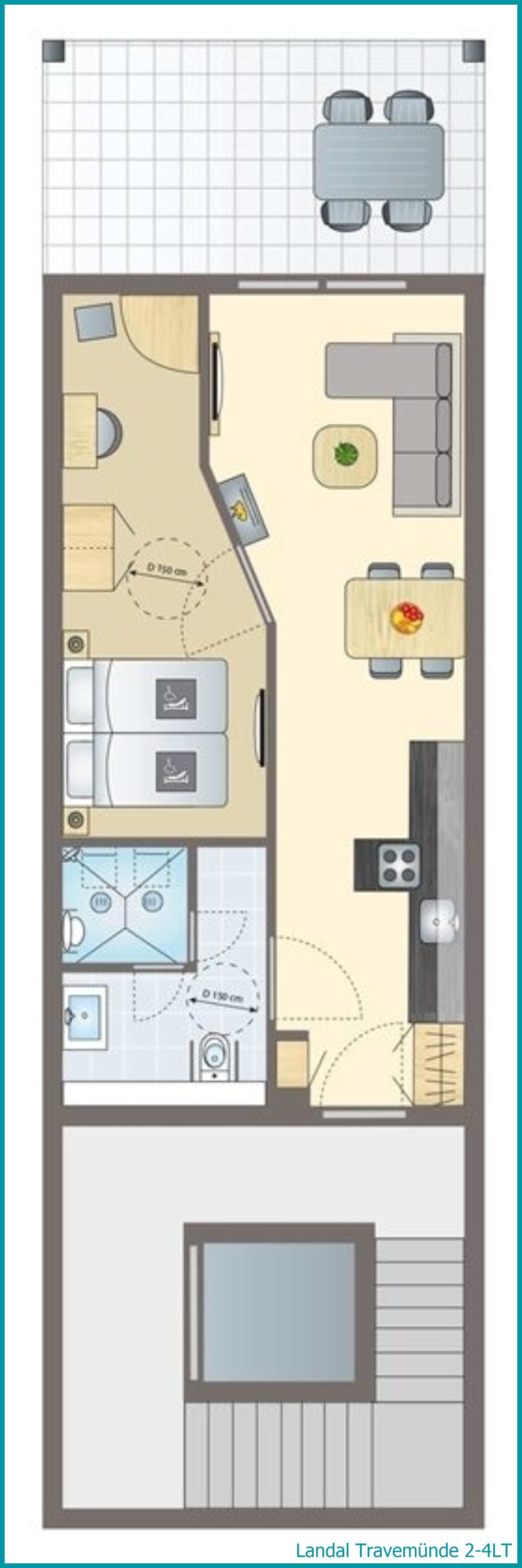 2-4-persoons appartement 2-4LT in Travemünde
