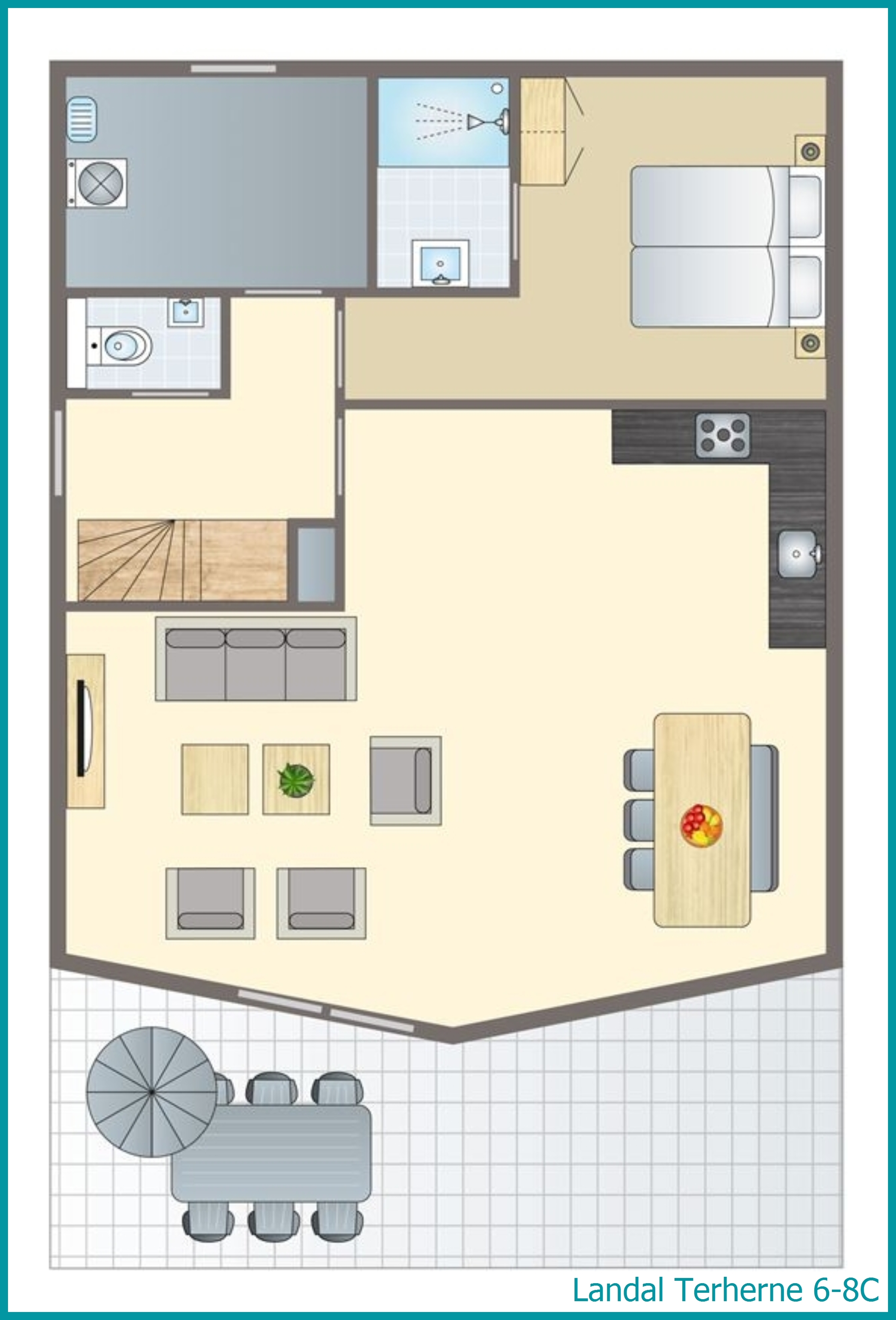 6-8-persoons waterwoning 6-8C in Terherne