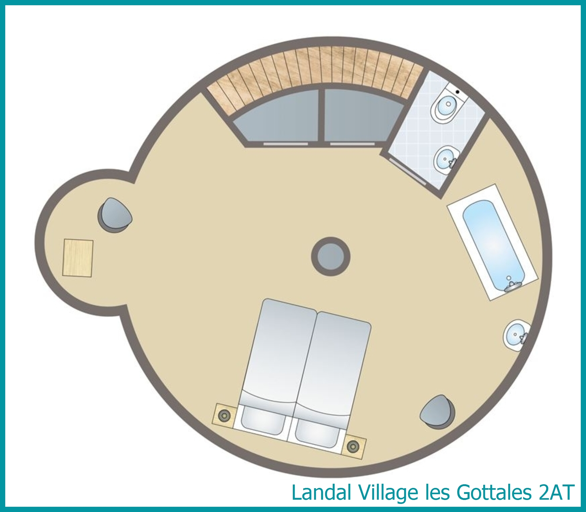 2-persoons toren 2AT in Village les Gottales