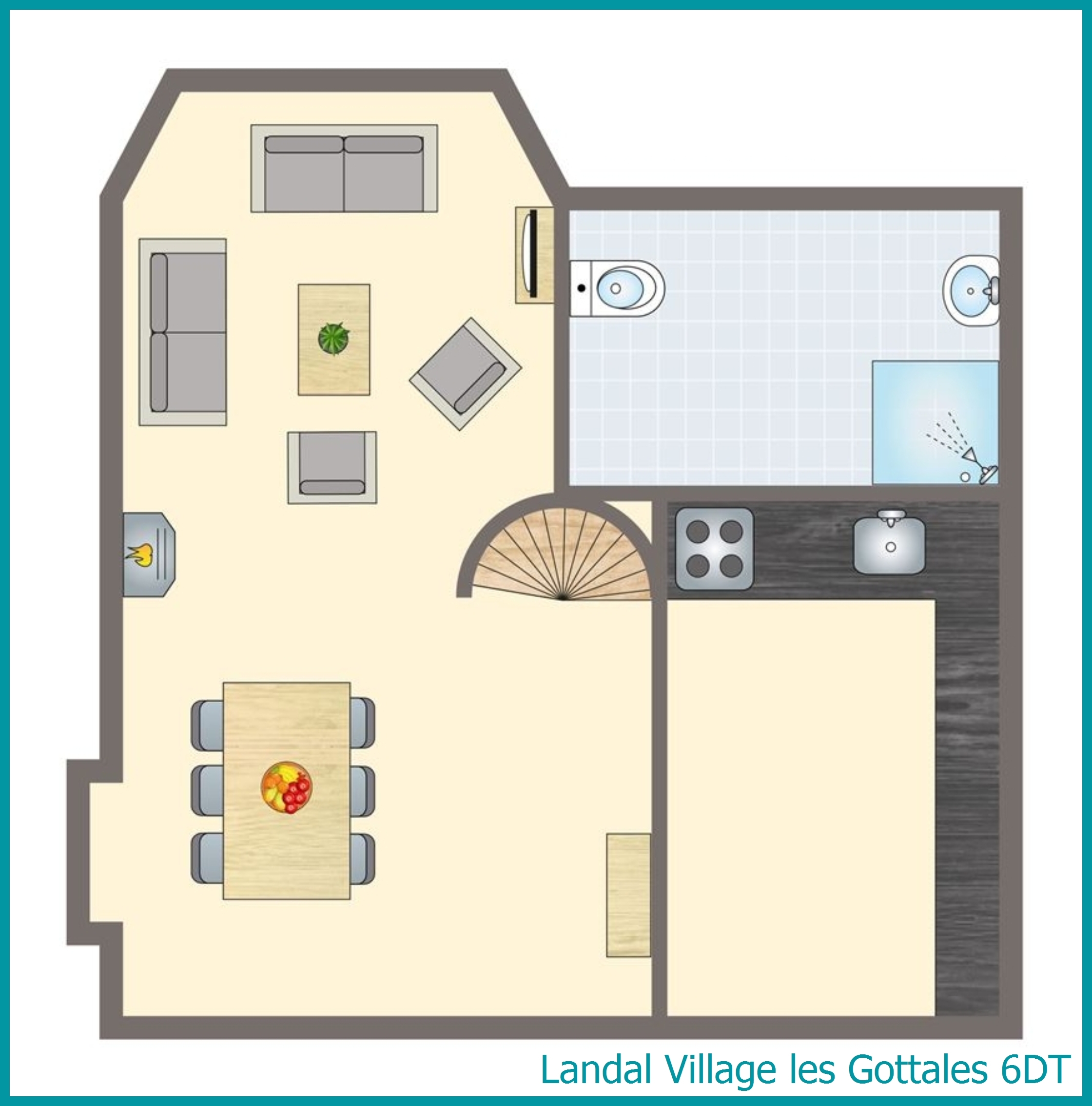 6-persoons toren 6DT in Village les Gottales