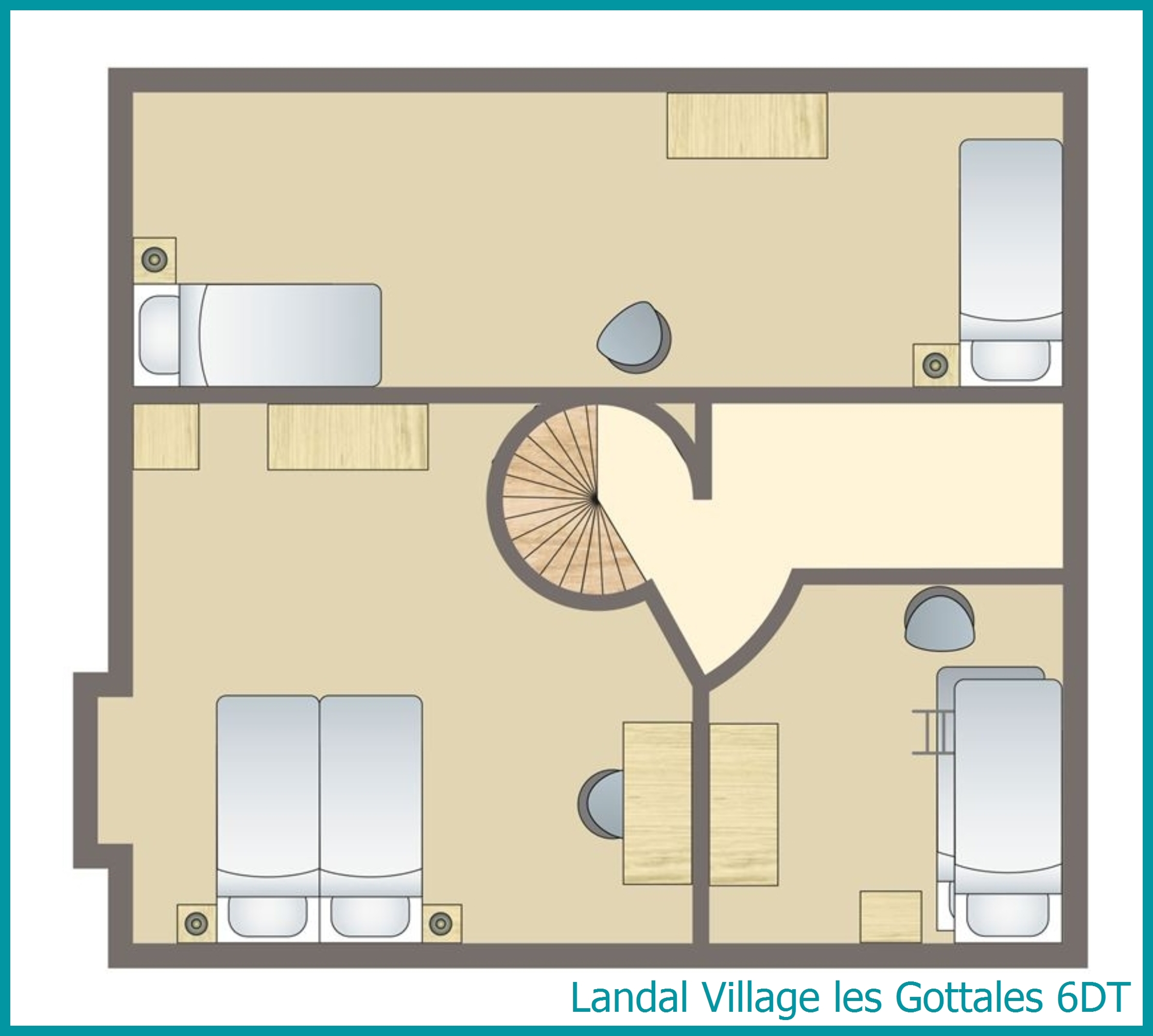 6-persoons toren 6DT in Village les Gottales