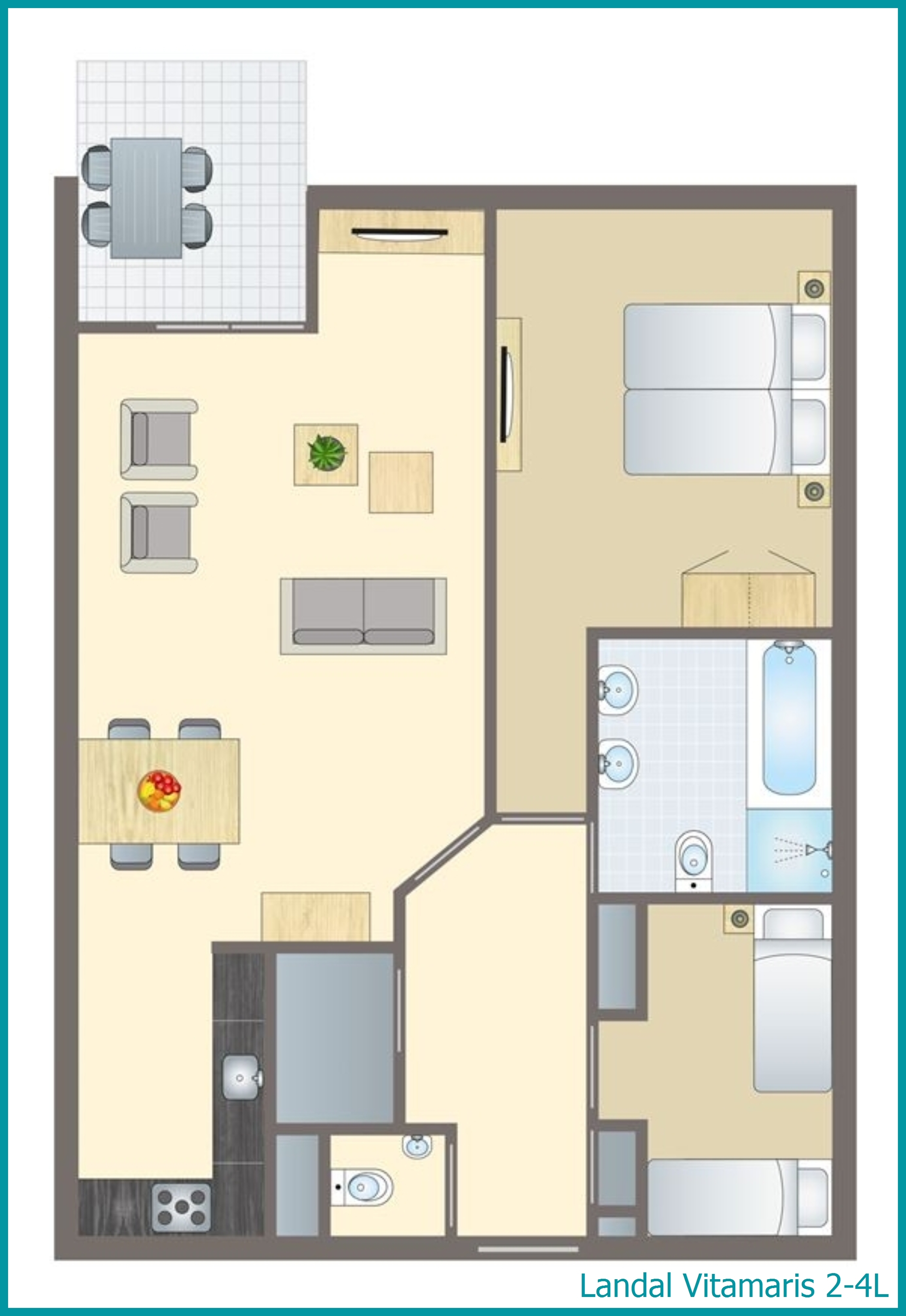 2-4-persoons appartement 2-4L in Vitamaris