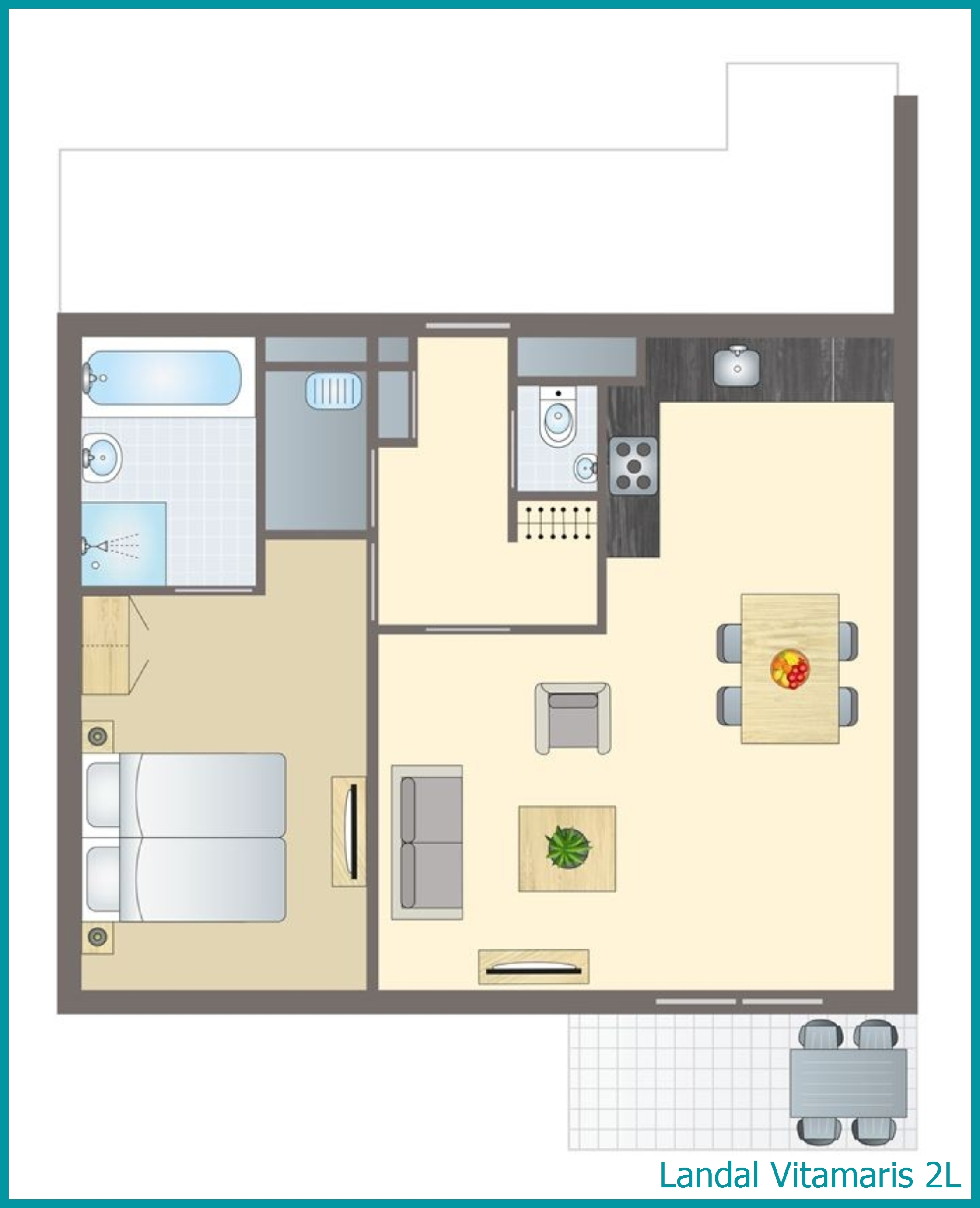2-persoons appartement 2L in Vitamaris