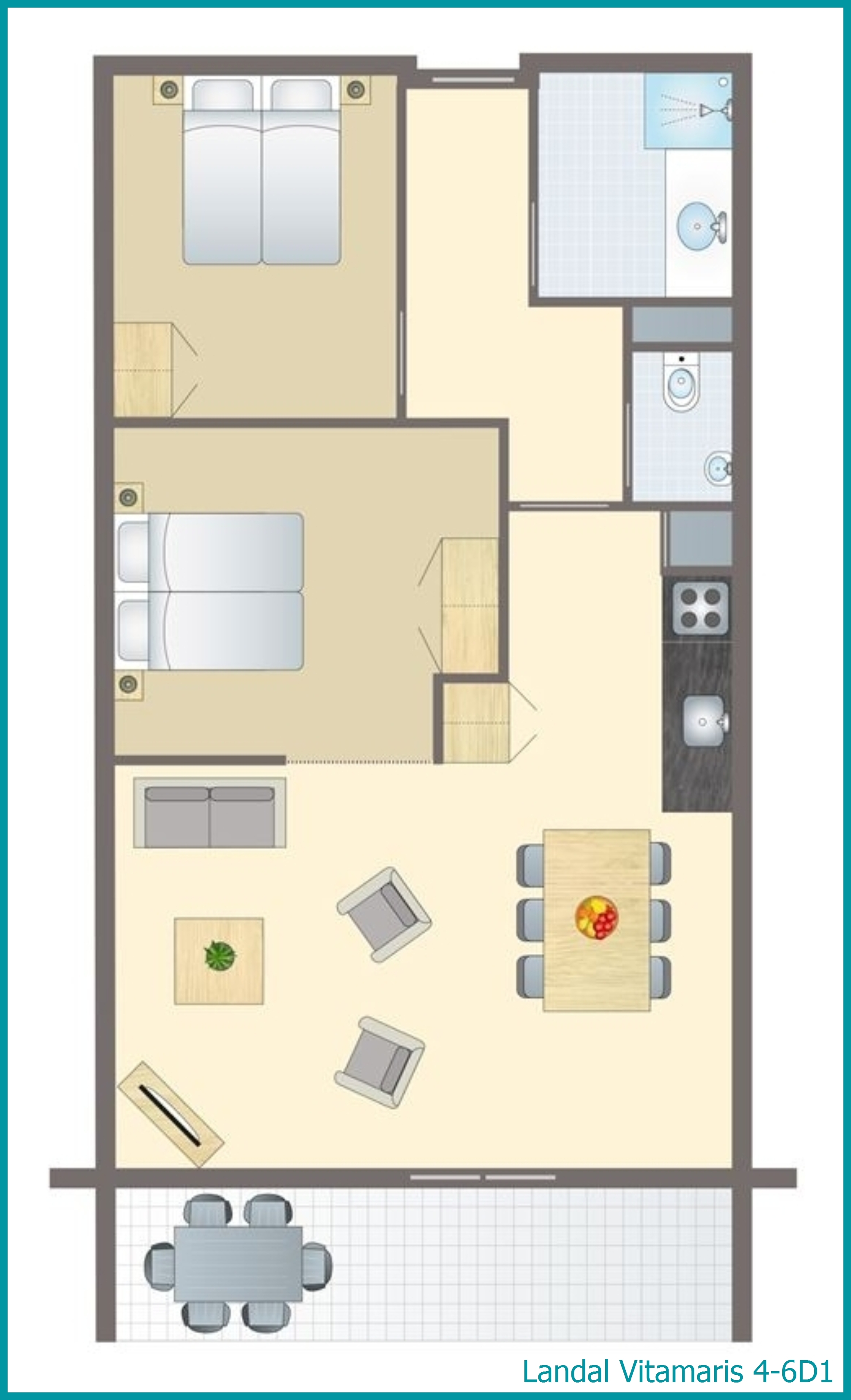 4-6-persoons appartement 4-6D1 in Vitamaris