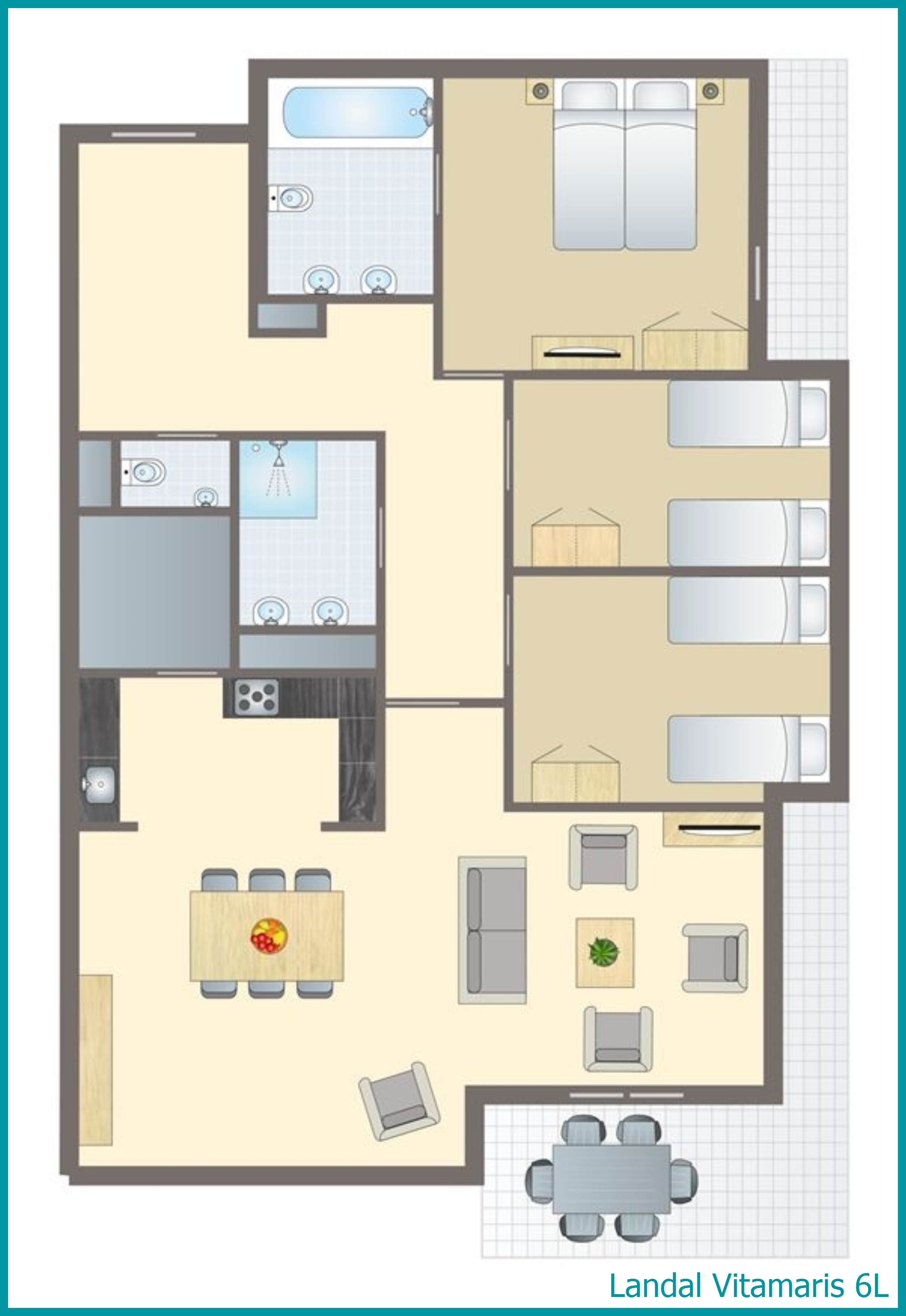 6-persoons appartement 6L in Vitamaris