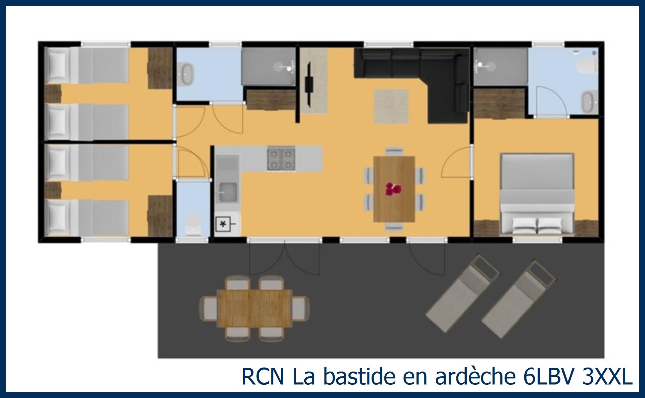Mobil home vigne 6LBV 3XXL in La Bastide en Ardèche