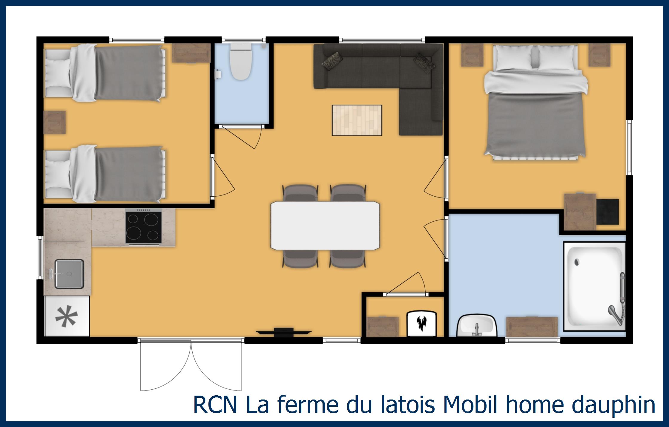 Stacaravan Mobil home dauphin in La Ferme du Latois