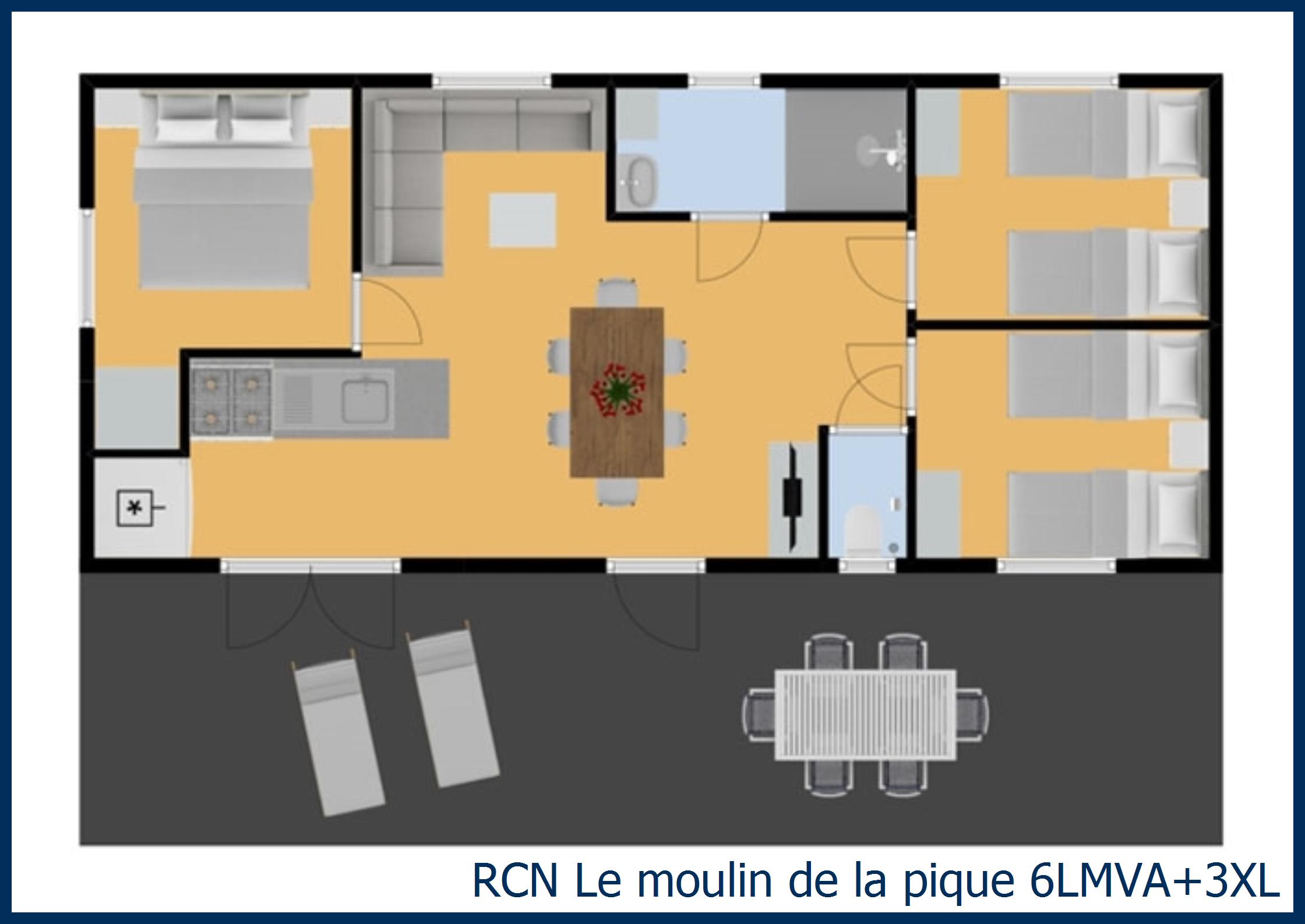 Mobil home les milandes 6LMVA+3XL in Le Moulin de la Pique