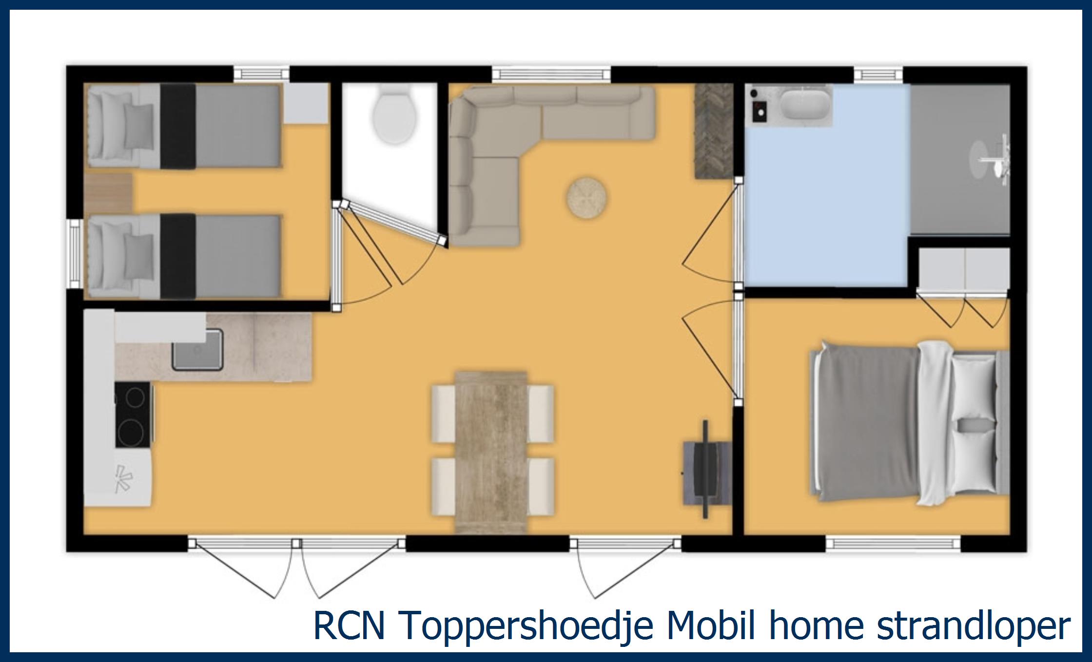 Stacaravan Mobil home strandloper in Toppershoedje