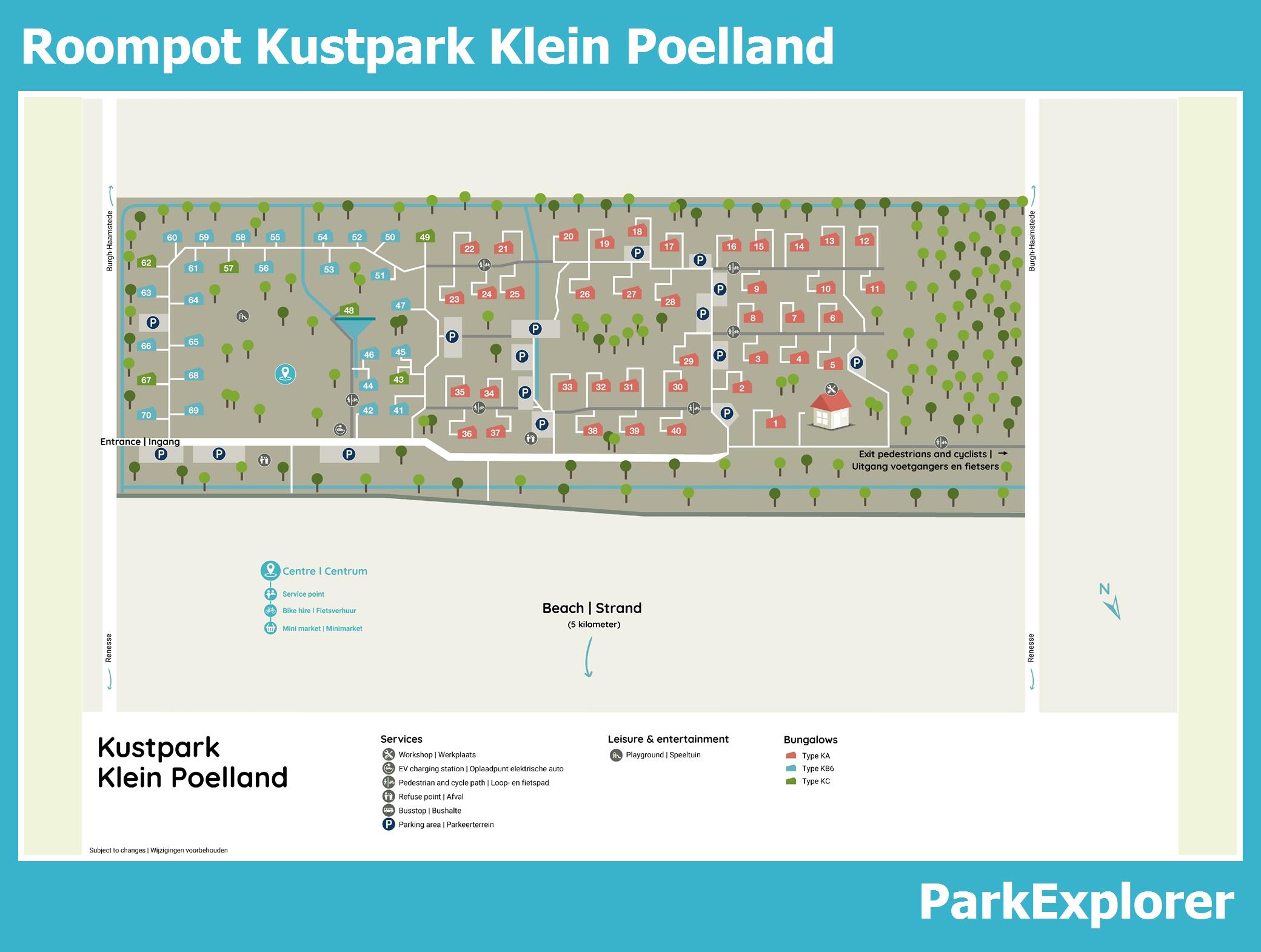 Plattegrond Kustpark Klein Poelland