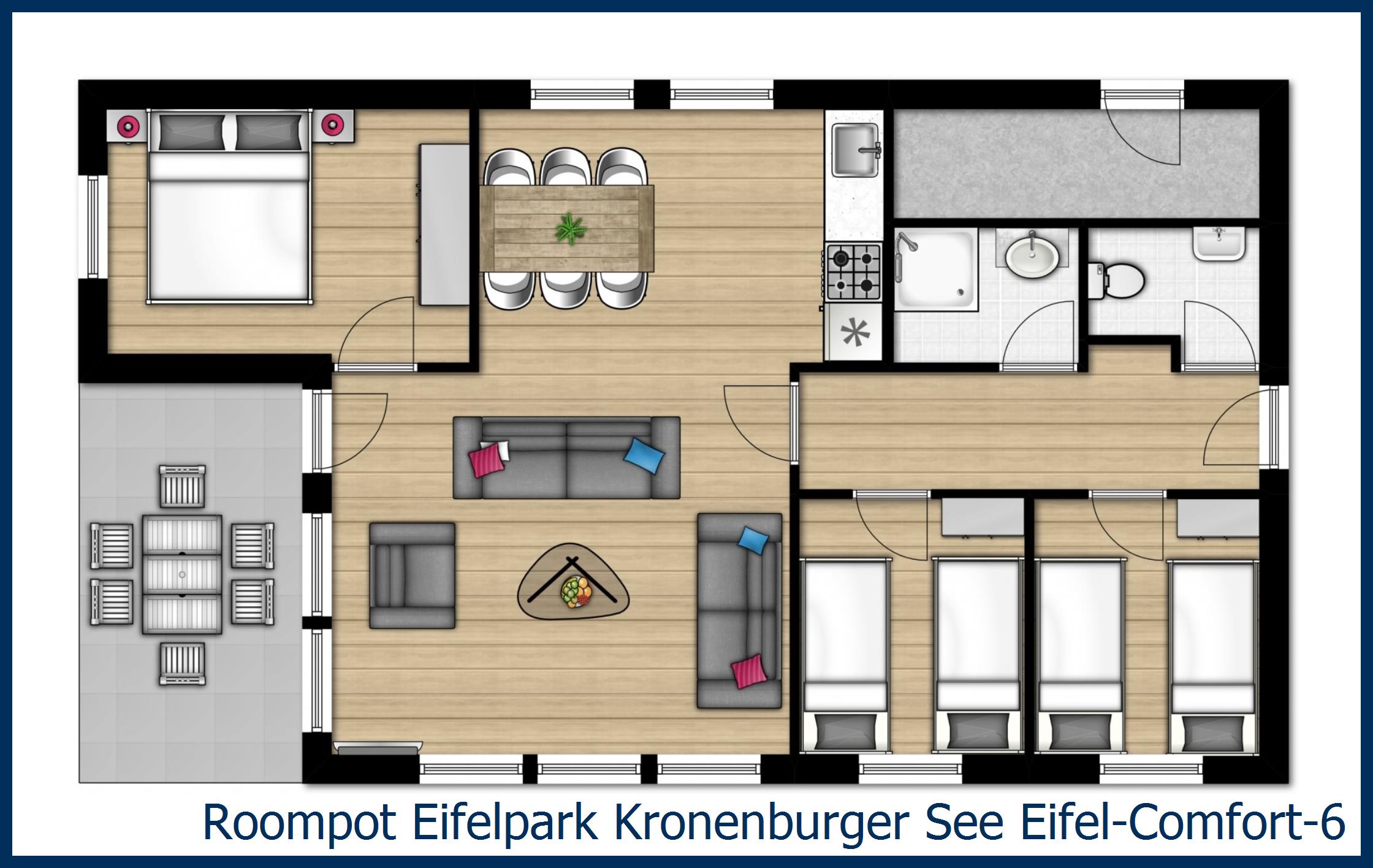 Bungalow Eifel-Comfort-6 in Eifelpark Kronenburger See