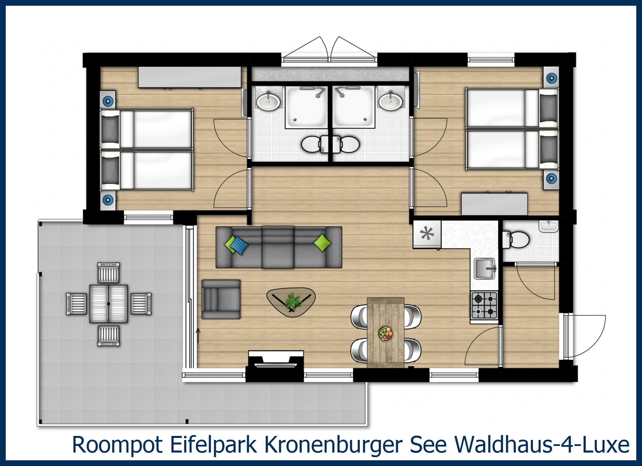Bungalow Waldhaus-4-Luxe in Eifelpark Kronenburger See